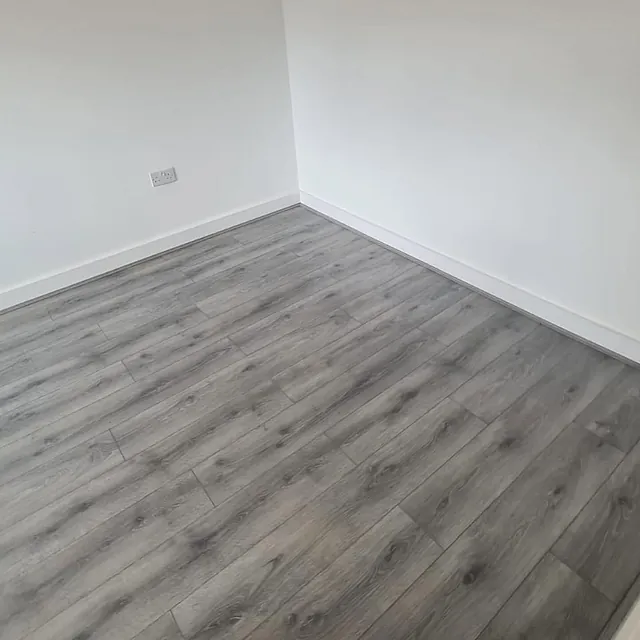 Mid grey laminate flooring
