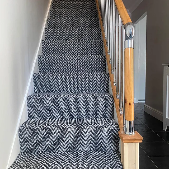 AZTEC carpet fitted on this modern stairs and landing using a supersoft 11mm HD underlay