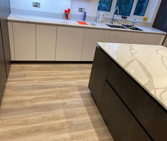 Kitchen with LVT-Nordikka colour Birchwood