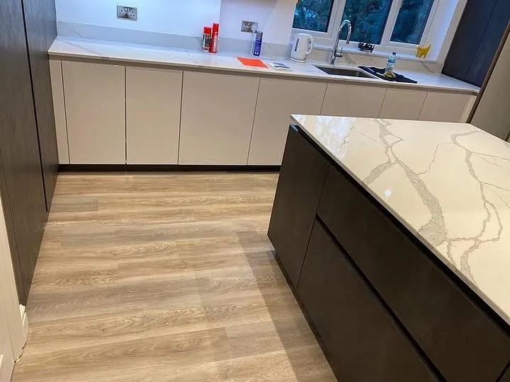 Kitchen with LVT-Nordikka colour Birchwood