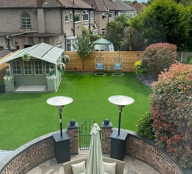 Garden fitted with Epsom 35mm luxury artificial grass