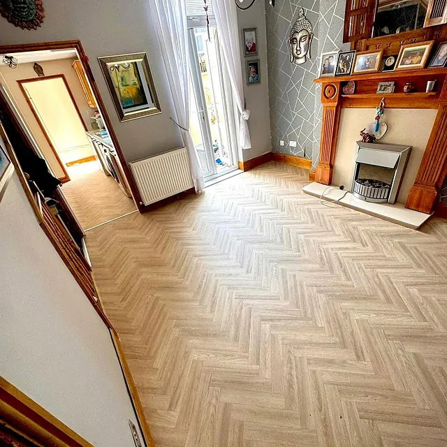 LVT herringbone flooring
